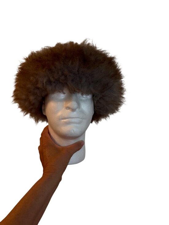 The Leather Works Womens Aspen Sheep Skin Pillbox Hat Size Large Round Winter main image 12